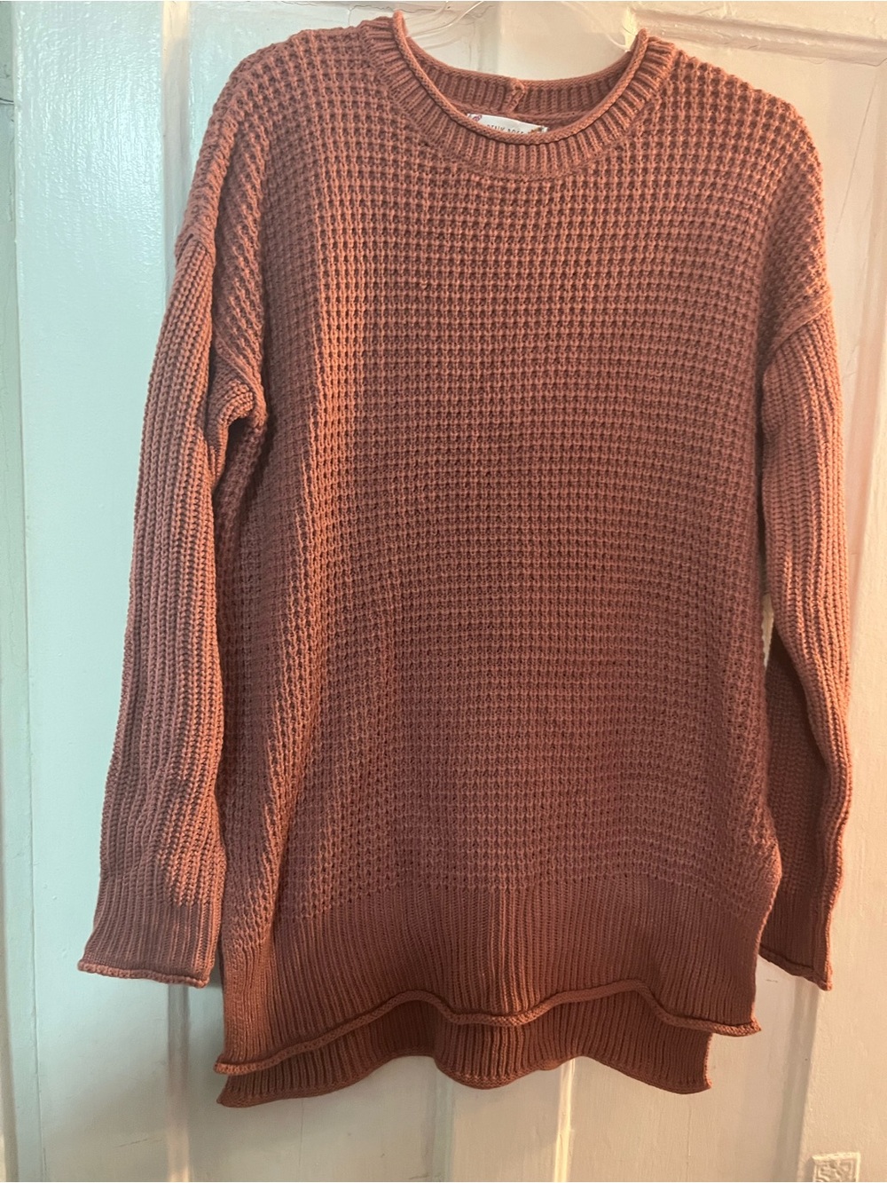 Dusty Rose Waffle Knit Women's Sweater